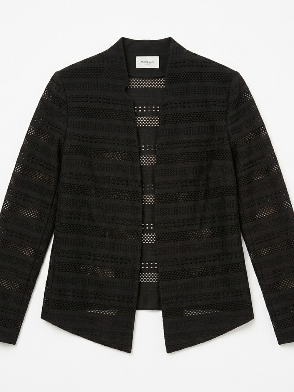 Marella Black Openwork Knit Jacket